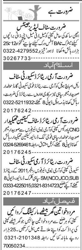 Misc. Jobs in Lahore Express Classified 2