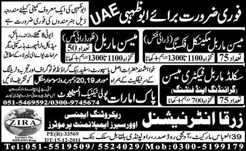 Jobs in Abu Dhabi UAE