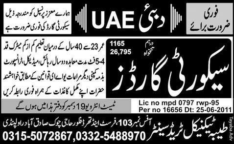 Security Jobs in Dubai UAE