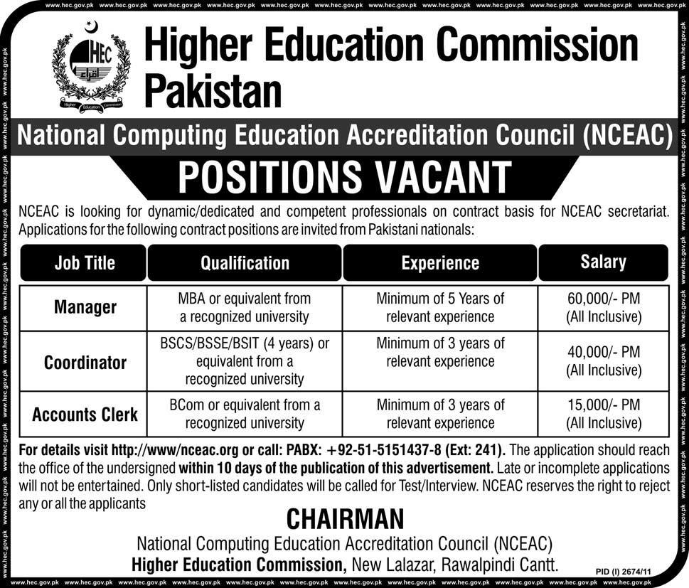 Higher Education Commission Pakistan Jobs Opportunities