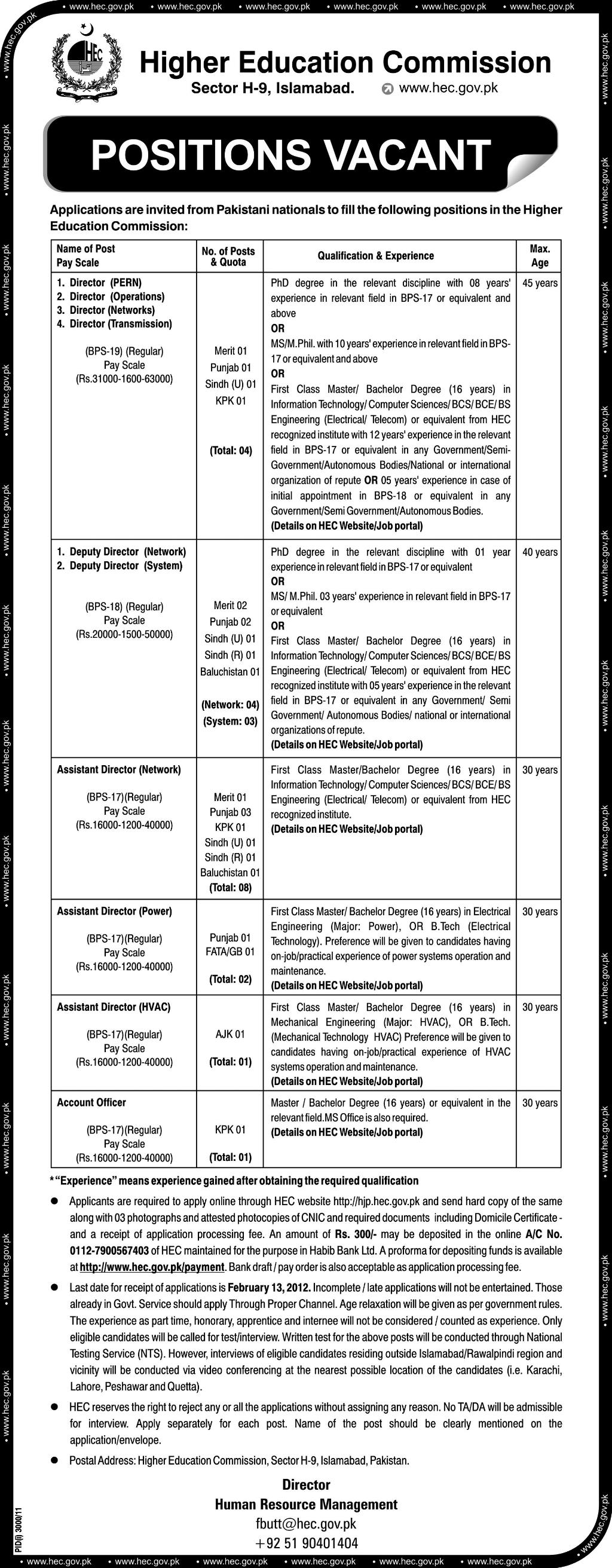 Higher Education Commission Pakistan Jobs Opportunities