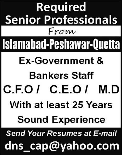 Required Senior Professionals