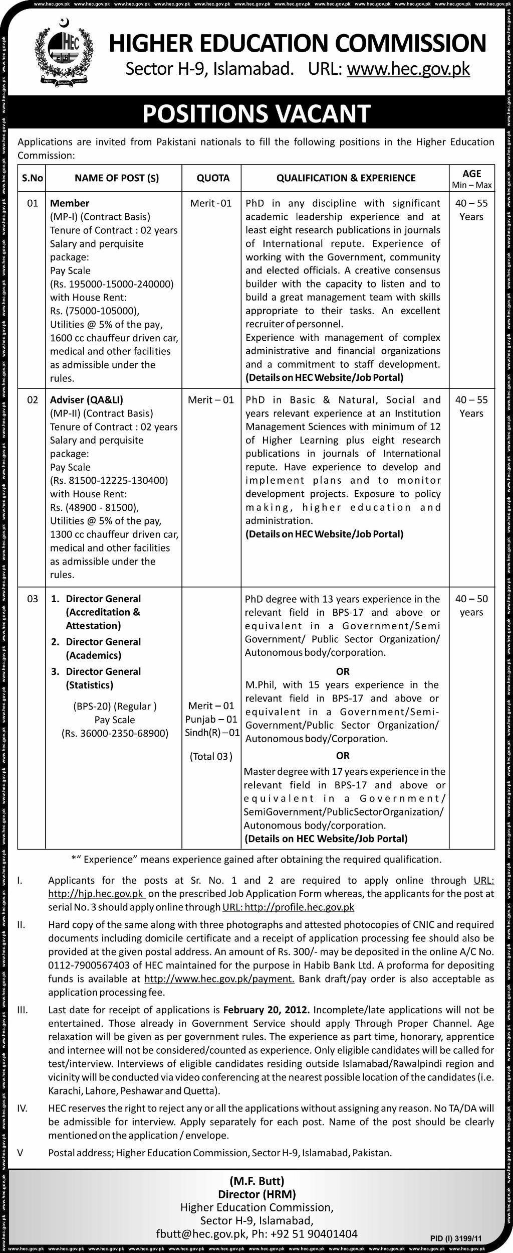 Higher Education Commission Islamabad Jobs Opportunities