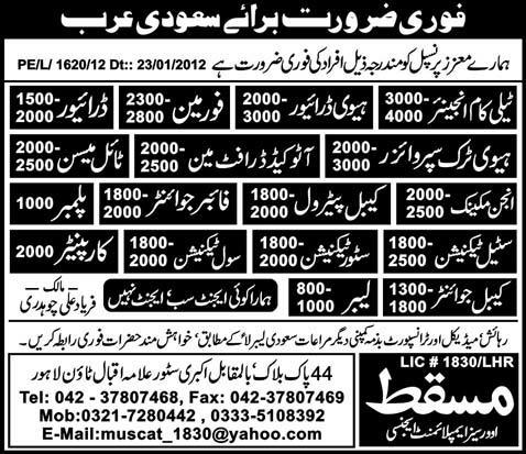 Jobs in Saudi Arabia