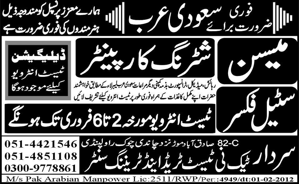 Jobs in Saudi Arabia