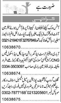 Misc. Jobs in Karachi Express Classified 1