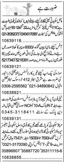 Misc. Jobs in Karachi Express Classified