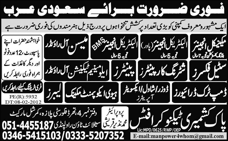 Jobs in Saudi Arabia