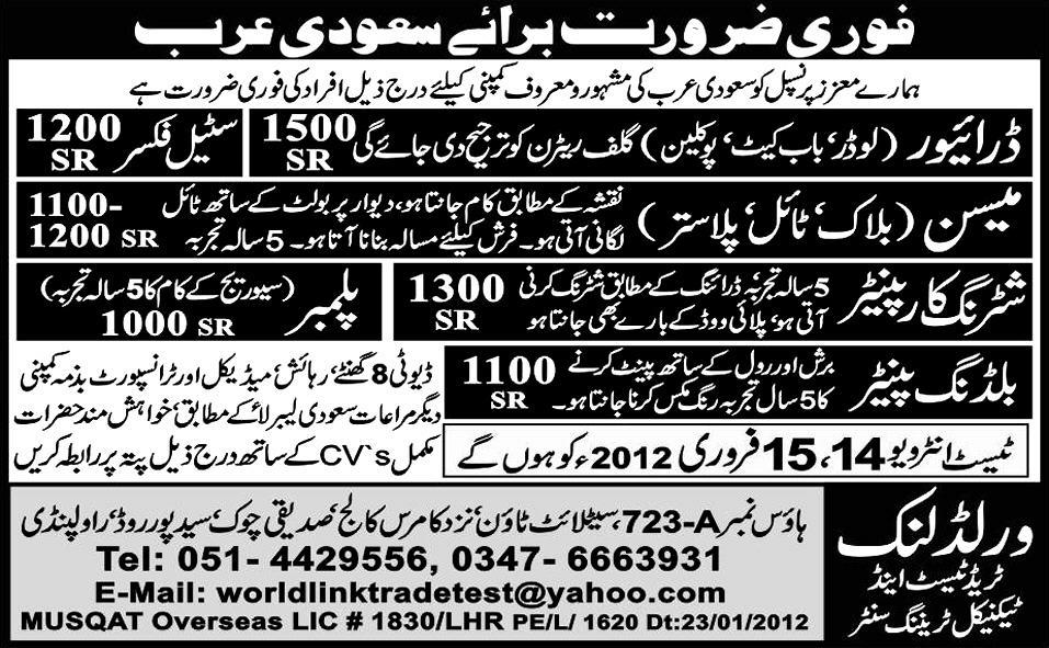 Jobs in Saudi Arabia