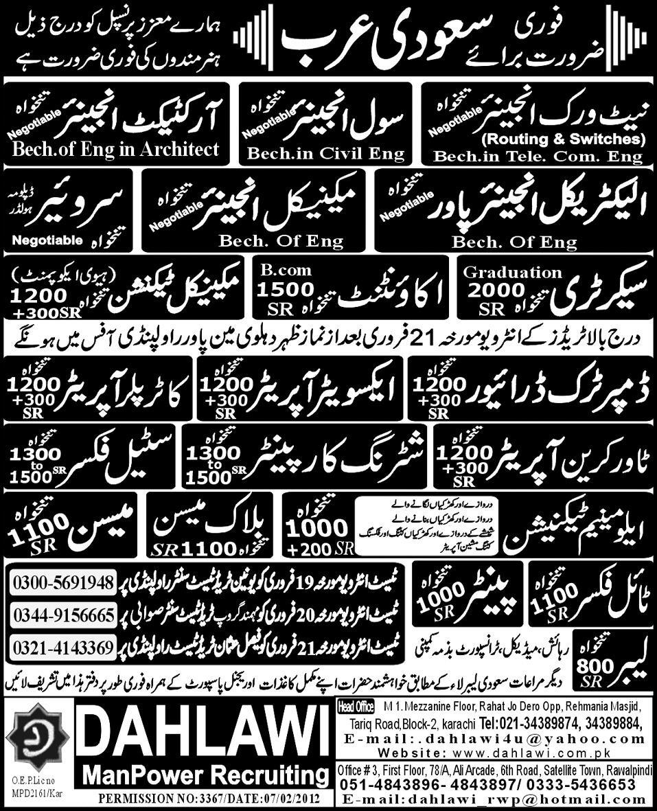 Jobs in Saudi Arabia