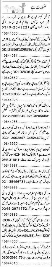 Misc. Jobs in Karachi Express Classified 1