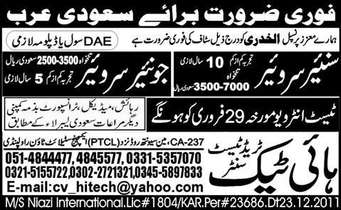 Surveyor Required for Saudi Arabia