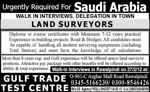 Land Surveyor Required for Saudi Arabia