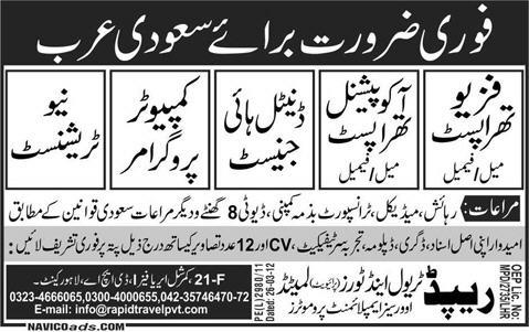 Medical Staff Required for Saudi Arabia