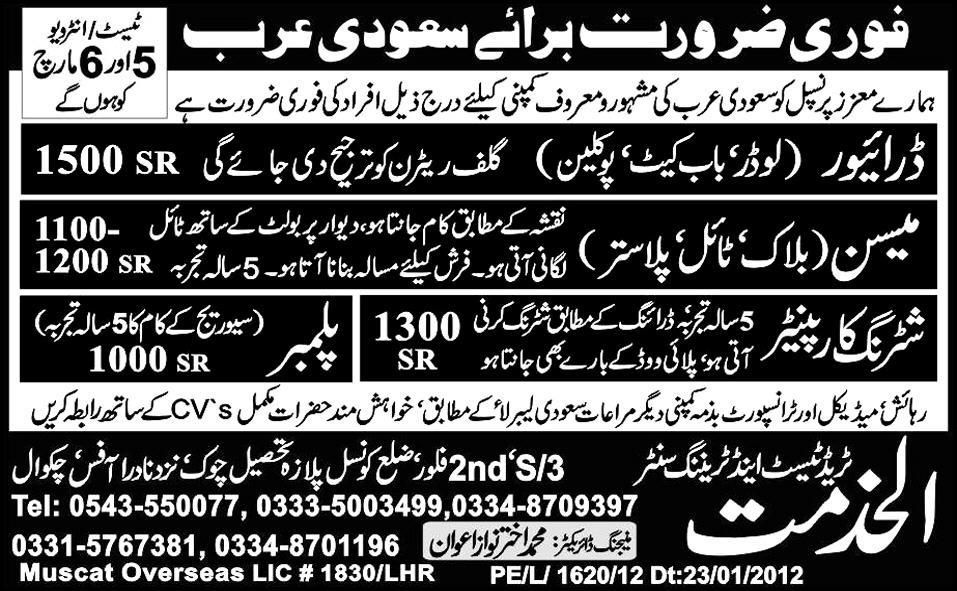 Jobs in Saudi Arabia