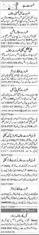 Misc. Jobs in Lahore Express Classified 2