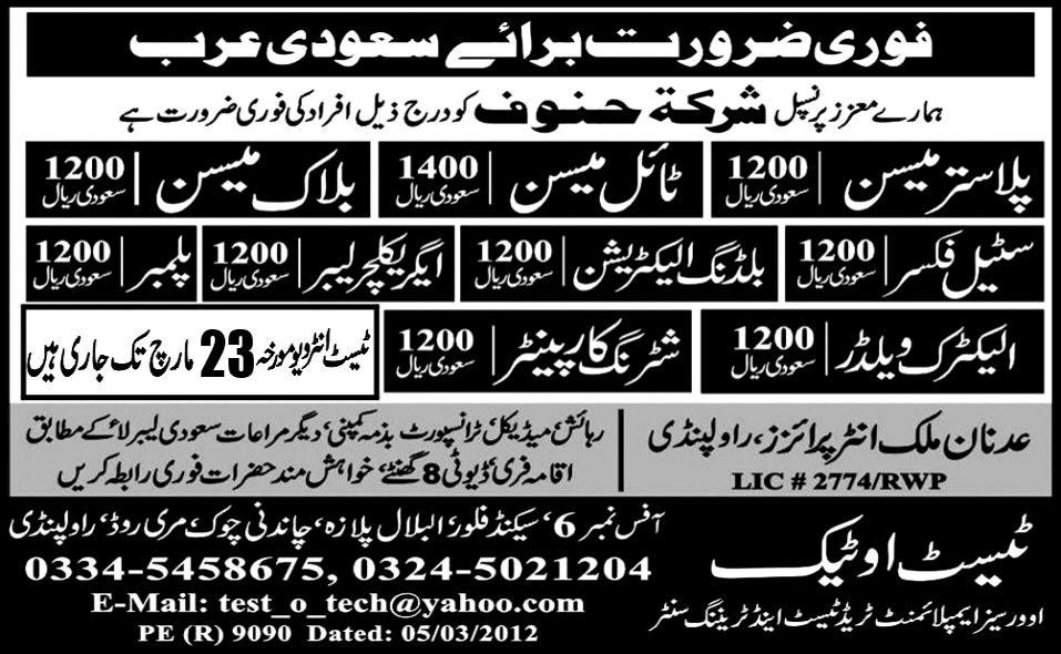 Construction Workers Jobs