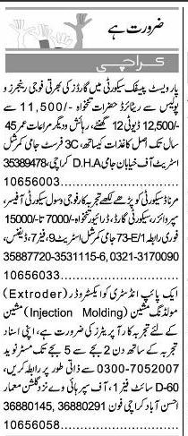 Classified Karachi Express Misc. Jobs 2