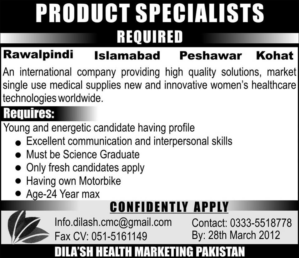 Production Specialists Required by an International Company