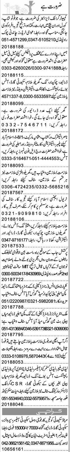 Classified Islamabad Express Misc. Jobs