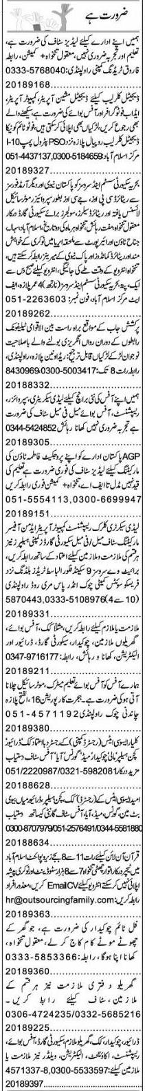 Classified Islamabad Express Misc. Jobs