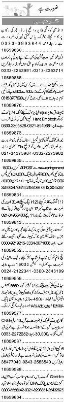 Classified Karachi Express Misc. Jobs 1