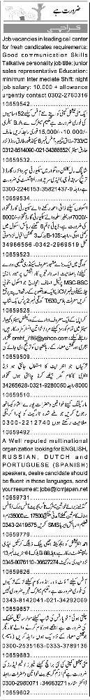 Classified Karachi Express Misc. Jobs 2