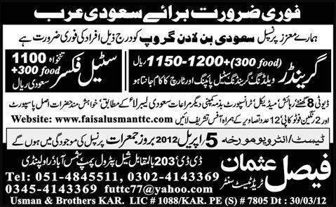 Grander and Steel Fixer Jobs