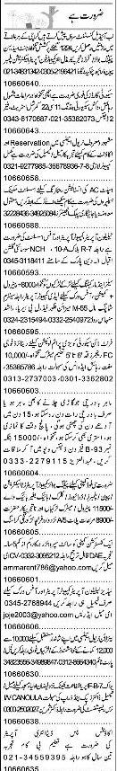 Classified Karachi Express Misc. Jobs