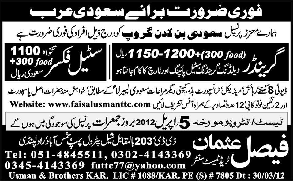 Grander and Steel Fixer Jobs