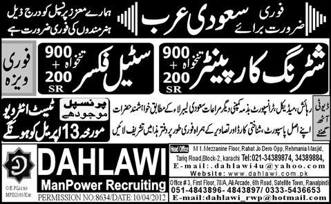 Shuttering Carpenter and Steel Fixer Jobs