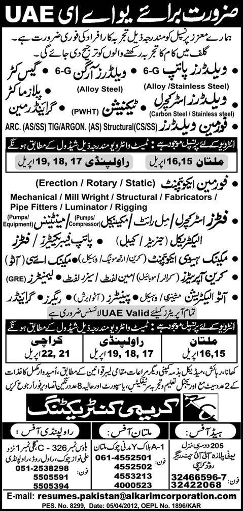 Technicians, Mechanics and Welders Jobs