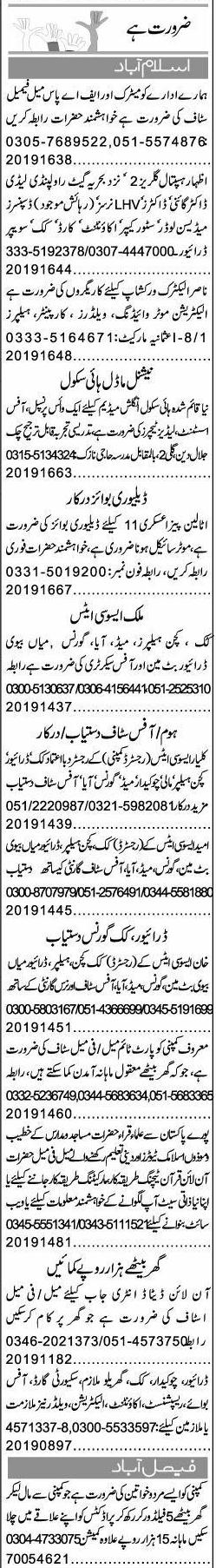 Classified Islamabad Express Misc. Jobs