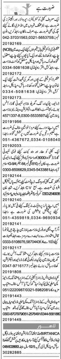 Classified Islamabad Express Misc. Jobs