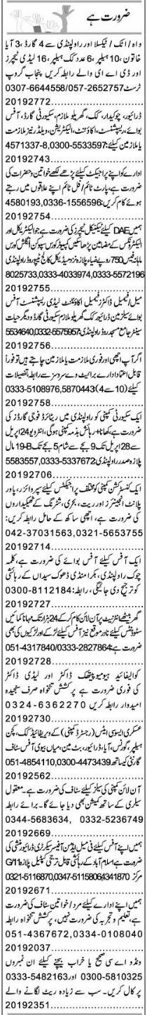 Classified Islamabad Express Misc. Jobs