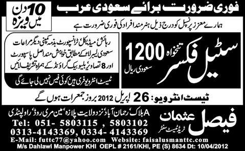 Steel Fixer Jobs