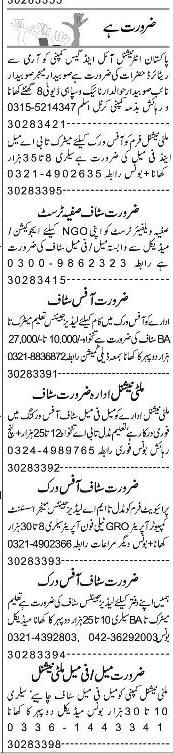 Classified Lahore Express Misc. Jobs