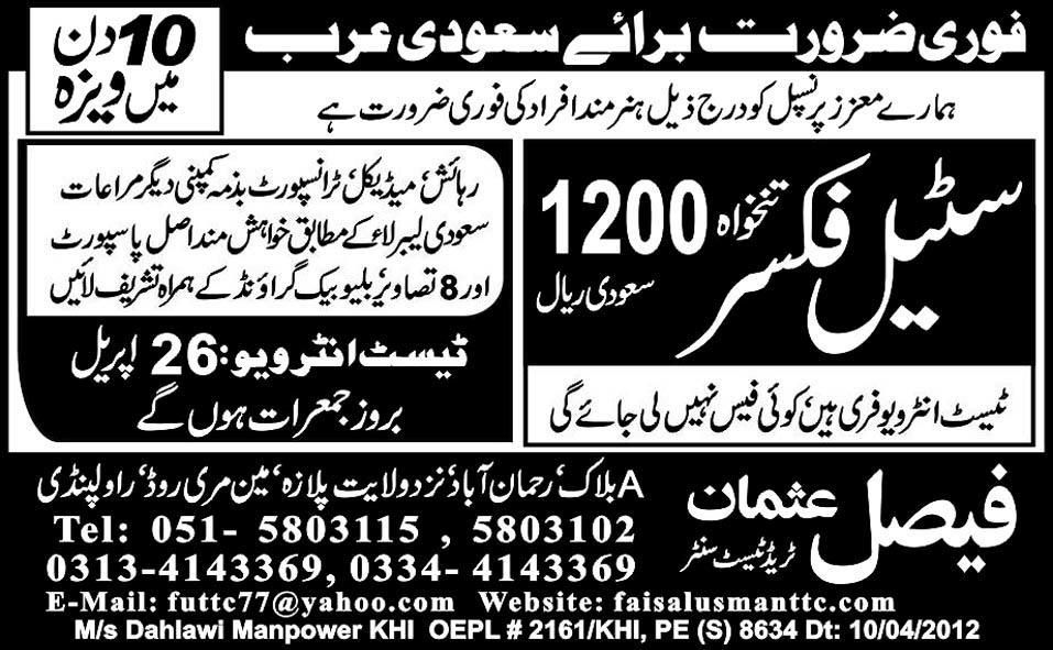 Steel Fixer Jobs