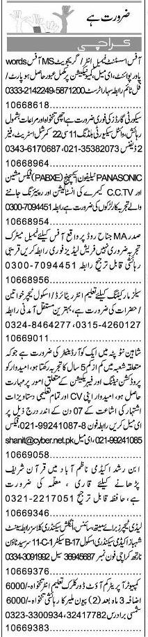 Classified Karachi Express Misc. Jobs 1