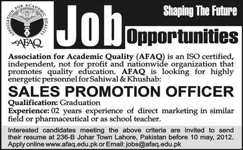 Association for Academic Quality (AFAQ) Jobs