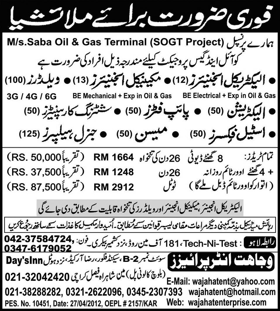 Engineers and Fore-men required in Malaysia