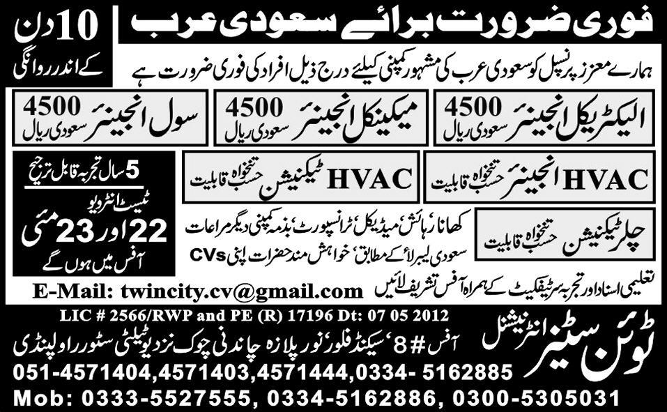 Engineers and Technicians Required