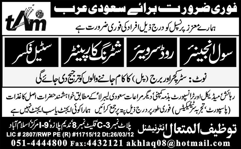 Civil Engineer and Road Surveyor Jobs