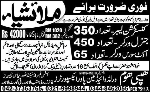 Construction Labour and General Workers Jobs
