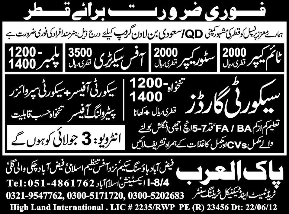 Security Staff and Office Secretary Required
