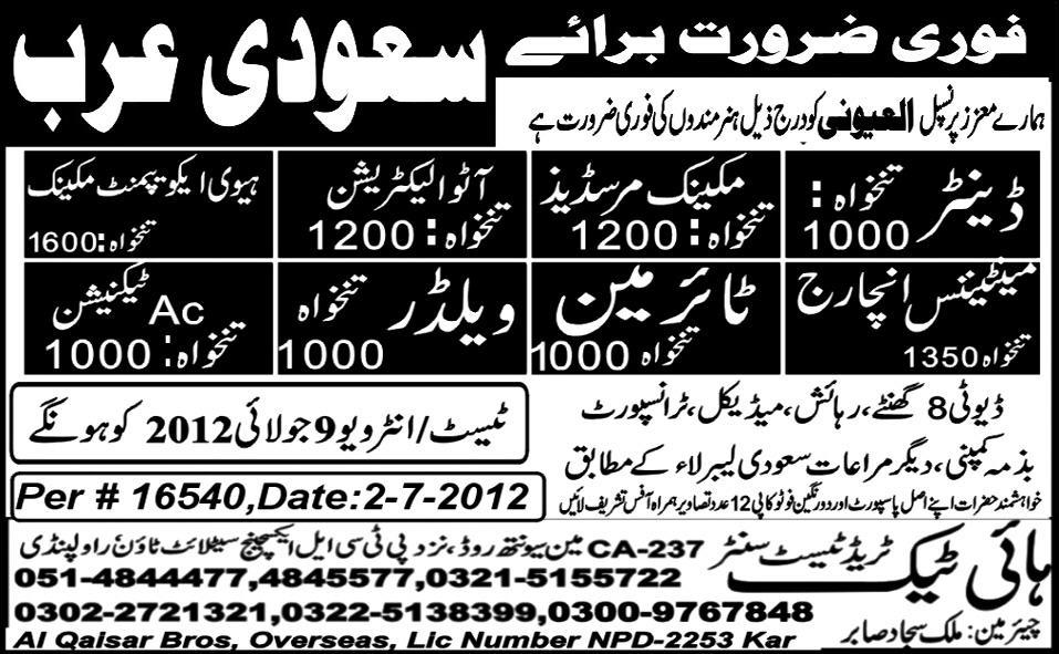 Auto Mechanic, Tyreman and Denter Jobs