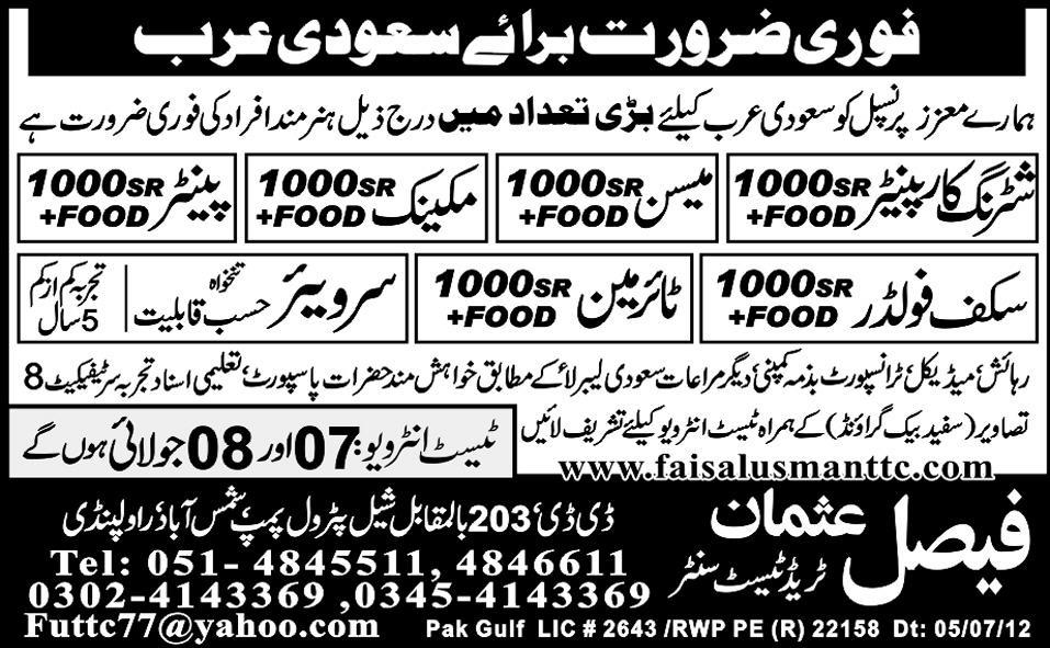 Surveyor, Scaffolder and Mechanical Jobs