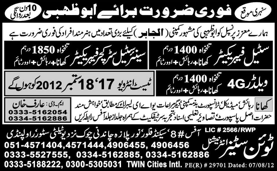 Mechanical Staff Required for Abu Dhabi