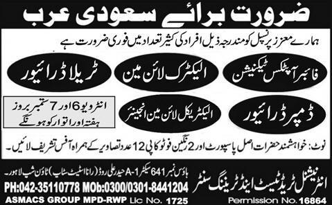 Fiber Optics Technician and Driver Required for Saudi Arabia