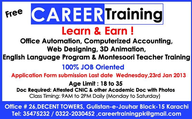 Free Career Training in Karachi